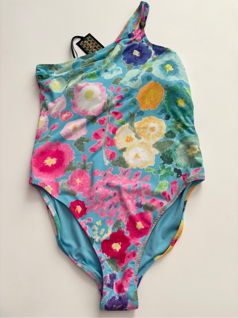 Kurt Geiger Swimsuit Swim One Piece One Shoulder Floral XL